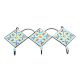 Turquoise And Yellow Tiny Flower Ceramic Tiles Hooks